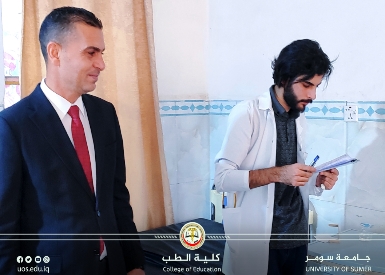 عميد كلية الطب بجامعة سومر يتفقد الامتحانات العملية لطلبة المرحلة السادسة