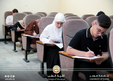 بالصور.. إستمرار طلبة المرحلة الأولى بأداء الامتحانات النهائية في كلية الطب