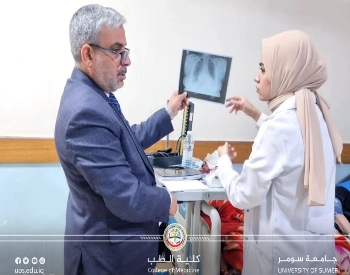 طلبة المرحلة السادسة في طب سومر يؤدون امتحان الباطنية السريري